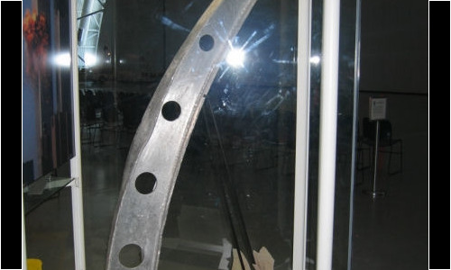 Relic from one of the planes that terrorists crashed into the World Trade Center National Air and Space Museum Udvar-Hazy Center, Chantilly, VA