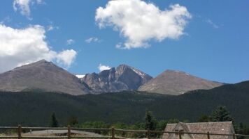 View of Mt. Meeker from the Peak to Peak scenic byway on the way to Denver colorado20150729