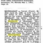 News clipping of Lionel Reinhardt death notice lionel_reinhardt_obit