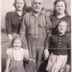 Margaret Moffit Devigne, Grandpa John Moffit, Mary Moffit Caruso,
Peggy Devigne, and Barbara Caruso