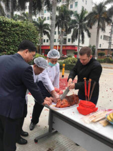 The traditional New Years celebration at the Philips Respironics Facility in Shenzhen, China.