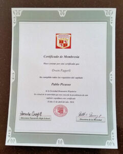 Owen was inducted into the Spanish Honor Society