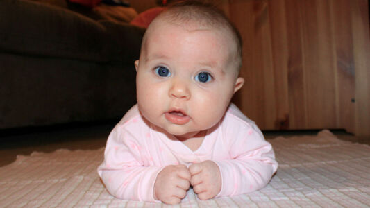 Baby Julia is three months old