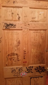 Back of Men's Room Door, Gene's Beer Garden, Morgantown, WV