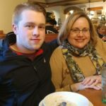 Mom and Ross at he Olive Garden in Morgantown, WV